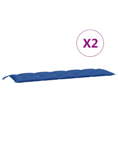 Cuscini per Panca 2 pz Blu 180x50x7 cm in Tessuto Oxford