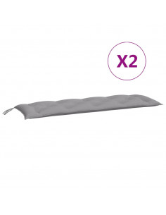 Cuscini per Panca 2 pz Grigi 150x50x7 cm in Tessuto Oxford