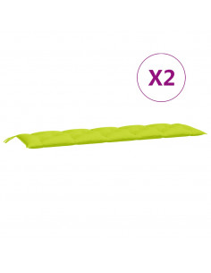 Cuscini per Panca 2 pz Verde Intenso 180x50x7 cm Tessuto Oxford