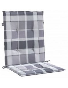 Cuscini per Sedia 2 pz a Quadri Grigi 100x50x3cm Tessuto Oxford