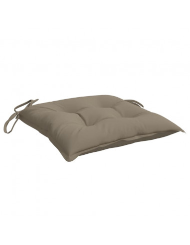 Cuscini per Sedia 2 pz Tortora 40x40x7 cm in Tessuto Oxford