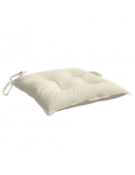 Cuscini per Sedia 2pz Bianco Crema 40x40x7 cm in Tessuto Oxford
