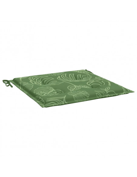 Cuscini per Sedia 4 pz Motivo a Foglie 40x40x3 cm Tessuto