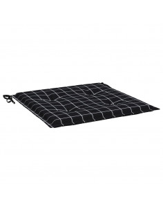 Cuscini per Sedia 4 pz Motivo a Quadri Nero 50x50x4cm Tessuto