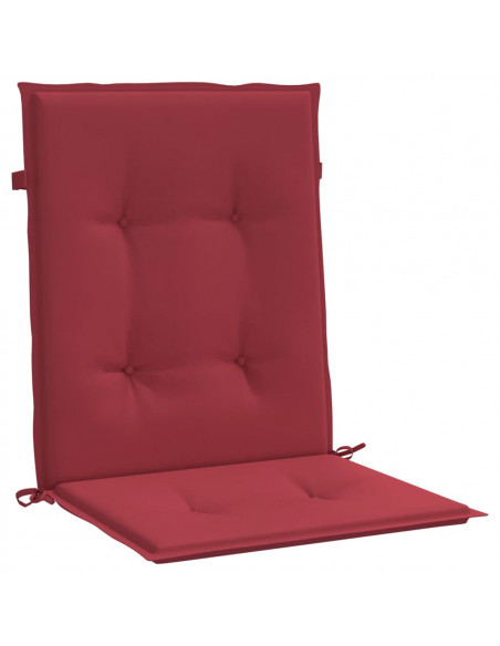 Cuscini per Sedia 4 pz Rosso Vino 100x50x7 cm in Tessuto