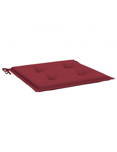 Cuscini per Sedia 4 pz Rosso Vino 40x40x3 cm in Tessuto Oxford