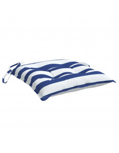 Cuscini per Sedia 4pz Bianco e Blu 50x50x7 cm Tessuto Oxford