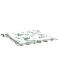 Cuscini per Sedia 4pz Motivo a Foglie 50x50x4 cm in Tessuto