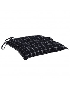 Cuscini per Sedia 6 pz a Quadri Neri 50x50x7 cm Tessuto Oxford