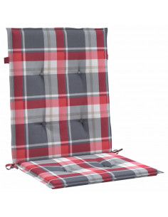 Cuscini per Sedia 6 pz a Quadri Rossi 100x50x3cm Tessuto Oxford