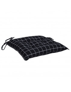 Cuscini per Sedia 6 pz Motivo a Quadri Nero 40x40x7 cm Tessuto