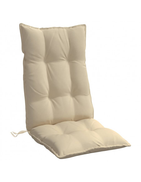 Cuscini per Sedia con Schienale Alto 4 pz Beige Tessuto Oxford