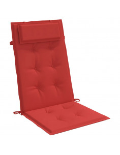 Cuscini per Sedia con Schienale Alto 4 pz Rosso Tessuto Oxford