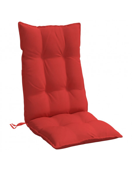 Cuscini per Sedia con Schienale Alto 4 pz Rosso Tessuto Oxford