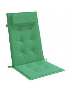 Cuscini per Sedia con Schienale Alto 4 pz Verde Tessuto Oxford