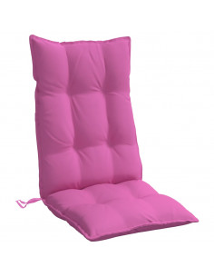 Cuscini per Sedia con Schienale Alto 4pz Rosa in Tessuto Oxford