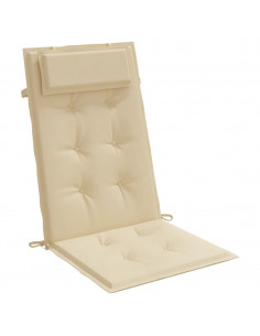 Cuscini per Sedia con Schienale Alto 6 pz Beige Tessuto Oxford