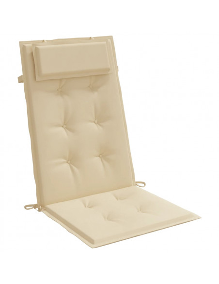 Cuscini per Sedia con Schienale Alto 6 pz Beige Tessuto Oxford