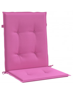 Cuscini per Sedia con Schienale Basso 2 pz Rosa in Tessuto