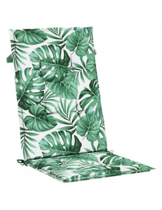 Cuscini per Sedia Schienale Alto 2 pz Motivo Foglie in Tessuto