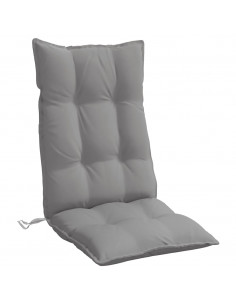 Cuscini per Sedia Schienale Alto 4 pz Grigio Tessuto Oxford