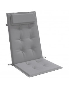 Cuscini per Sedia Schienale Alto 6 pz Grigio Tessuto Oxford
