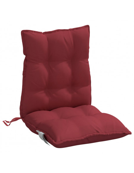 Cuscini per Sedia Schienale Basso 2pz Rosso Vino Tessuto Oxford