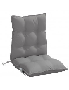 Cuscini per Sedia Schienale Basso 4 pz Grigi in Tessuto Oxford
