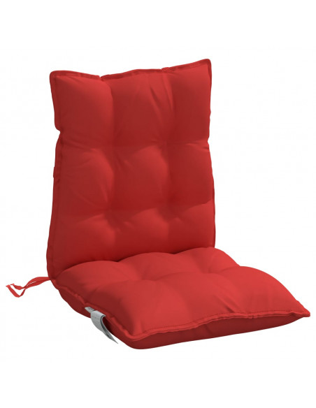 Cuscini per Sedia Schienale Basso 4 pz Rossi in Tessuto Oxford