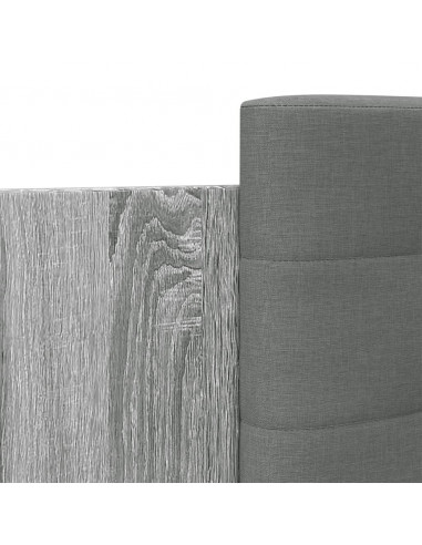 Giroletto con Testiera e LED Grigio Sonoma 120x200 cm