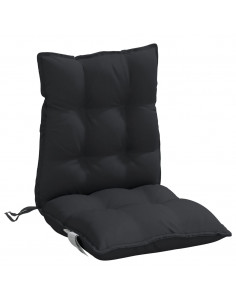 Cuscini per Sedia Schienale Basso 6 pz Neri in Tessuto Oxford