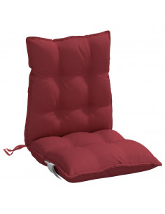 Cuscini per Sedia Schienale Basso 6pz Rosso Vino Tessuto Oxford