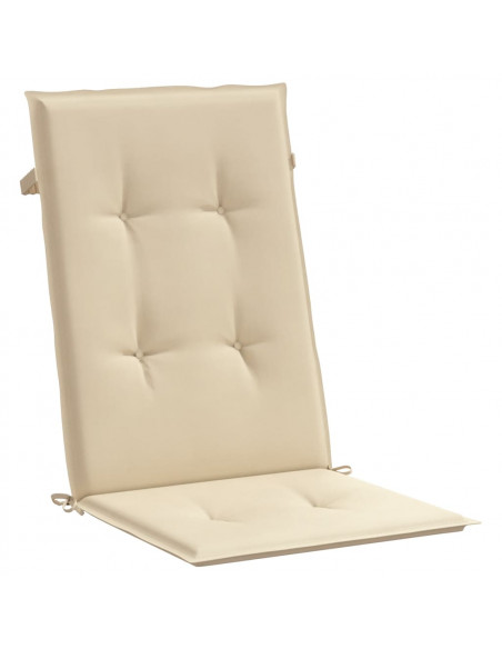 Cuscini per Sedie 6 pz Beige 120x50x3 cm in Tessuto