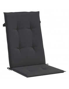 Cuscini per Sedie 6 pz Neri 120x50x3 cm in Tessuto