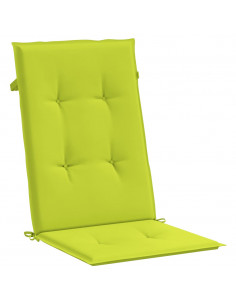 Cuscini per Sedie 6 pz Verde Brillante 120x50x3 cm in Tessuto