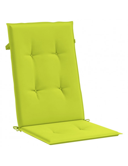 Cuscini per Sedie 6 pz Verde Brillante 120x50x3 cm in Tessuto
