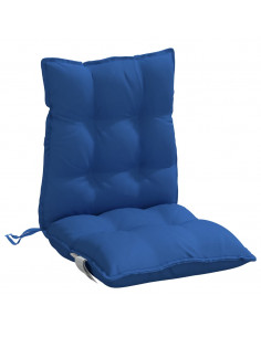 Cuscini Sedia con Schienale Basso 2 pz Blu Reale Tessuto Oxford