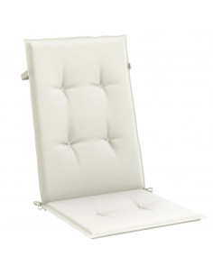 Cuscini Sedia Schiena Alta 2 Crema Mélange 120x50x4 Tessuto