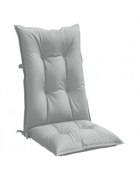 Cuscini Sedia Schiena Alta 2 Grigio Mélange 120x50x7 Tessuto