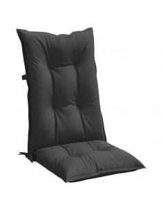 Cuscini Sedia Schiena Alta 4 Antracite Mélange 120x50x7 Tessuto
