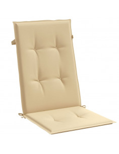 Cuscini Sedia Schiena Alta 4 Beige Mélange 120x50x4 Tessuto