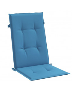 Cuscini Sedia Schiena Alta 4 Blu Mélange 120x50x4 Tessuto