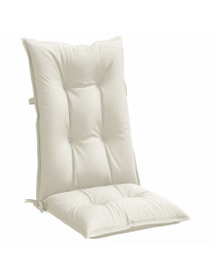 Cuscini Sedia Schiena Alta 4 Crema Mélange 120x50x7 Tessuto