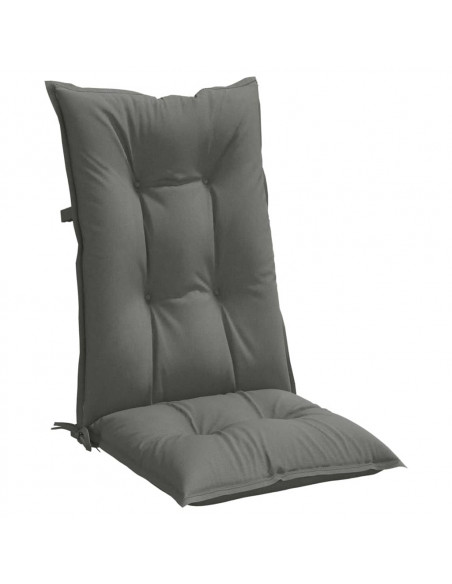 Cuscini Sedia Schiena Alta 4 Grigio Mélange 120x50x7 Tessuto