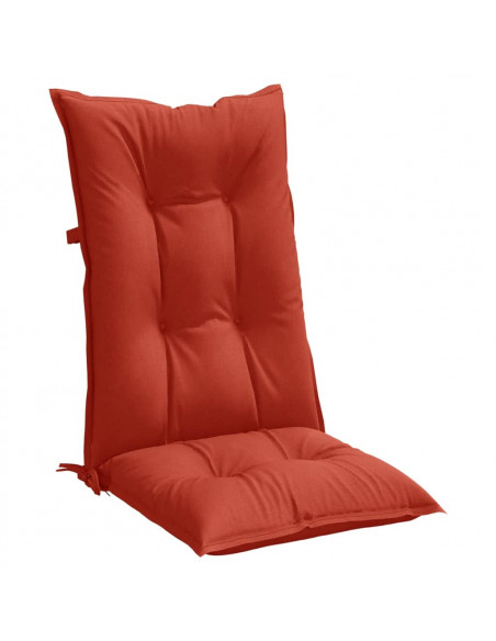 Cuscini Sedia Schiena Alta 4 Rosso Mélange 120x50x7 Tessuto