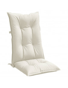 Cuscini Sedia Schiena Alta 6 Crema Mélange 120x50x7 Tessuto