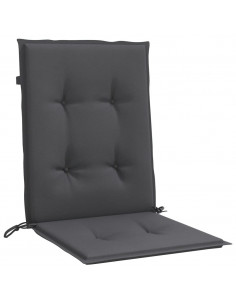 Cuscini Sedia Schiena Bassa 2 pz Antracite Mélange 100x50x4 cm