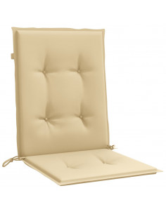 Cuscini Sedia Schiena Bassa 2 pz Beige Mélange 100x50x4 Tessuto