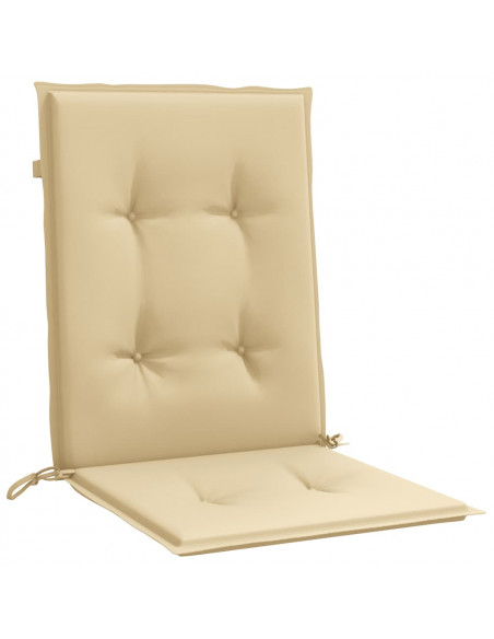 Cuscini Sedia Schiena Bassa 2 pz Beige Mélange 100x50x4 Tessuto