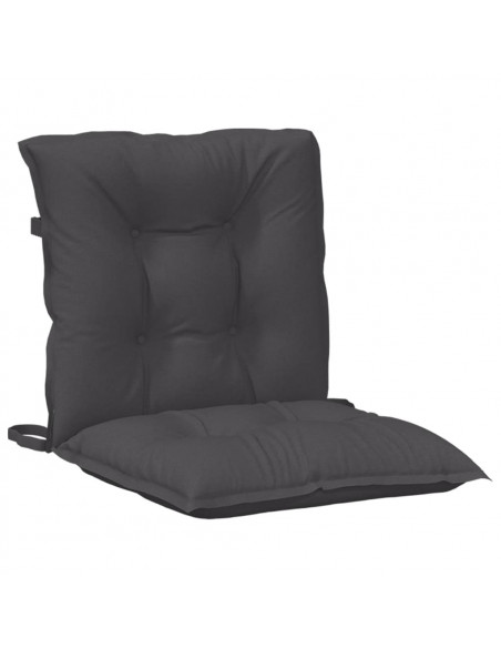 Cuscini Sedia Schiena Bassa 4 pz Antracite Mélange 100x50x7 cm